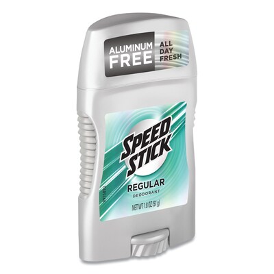 Speed Stick® Deodorant, Regular Scent, 1.8 oz, White, 12/Carton