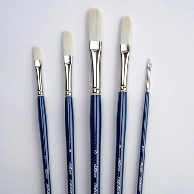 Silver Brush Bristlon Long Filbert Brushes, 5/Pack (SLVBR1953)