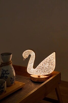 Tech Mod LED Swan Crystal Lamp
