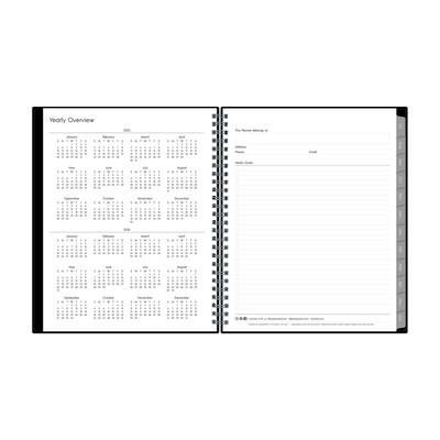 2025-2026 Blue Sky Enterprise 7" x 9" Academic Year Weekly & Monthly Planner, Plastic Cover, Black (131982-A26)