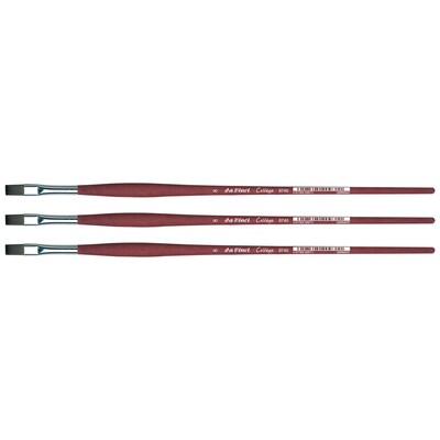 da Vinci COLLEGE Oil and Acrylic Synthetic Student Flat Brush, 3 Brushes (DVXVA87408-3)