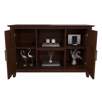 Bush Furniture Key West 30" Accent Cabinet with Doors and 4 Shelves, Bing Cherry (KWS146BC-03)