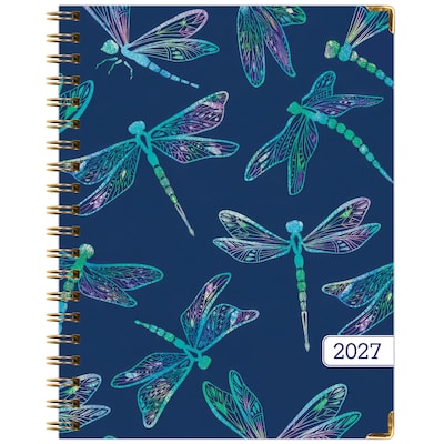 2027 Excello Brands 9" x 11" Weekly & Monthly Standard Planner, Paperboard Cover, Dragonflies (FSHN-CY27-8511-59)