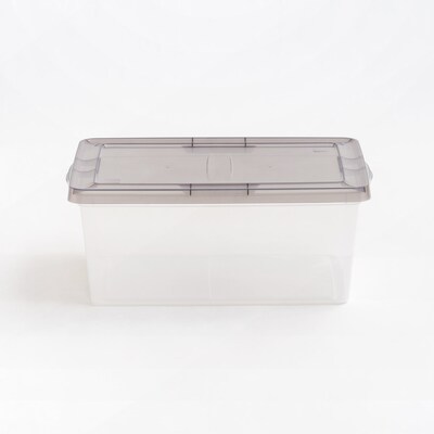 Iris 17 Quart Snap Top Plastic Snap Closure Storage Bin, Clear (500218)