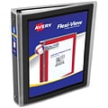 Avery Heavy Duty 1 1/2 3-Ring Flexi-View Binders, Round Ring, Black (17637)