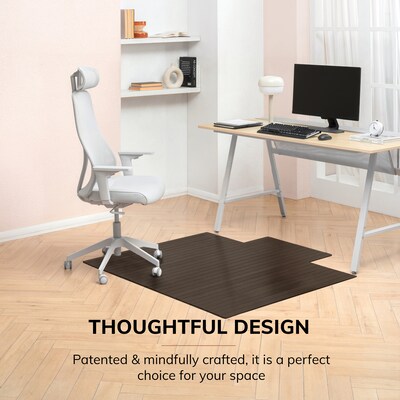 Anji Mountain Standard Bamboo Carpet & Hard Floor Chair Mat with Lip, 55" x 57", Java (AMB24084)