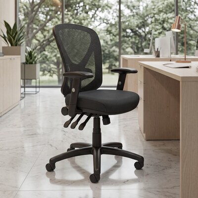 Quill Brand® Carder Mesh Back Fabric Computer and Desk Chair, Black (24115-CC)