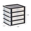 Iris 4-Drawer Desktop Unit, Black/Translucent White, 2/Pack (587019)