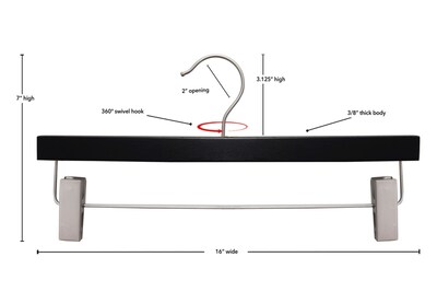 Nahanco Wood Clothes Hangers, Natural, 100/Carton (21014RCBH)
