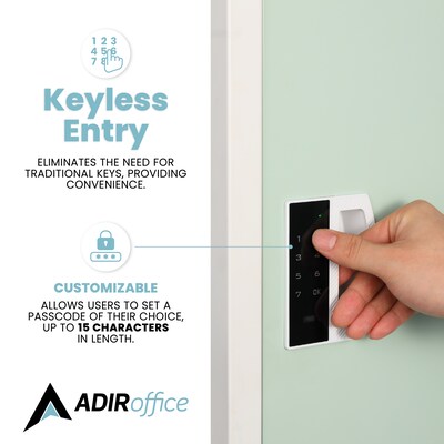 AdirOffice 24H Single Tier Black/White Storage Locker (ADI629-02-B-W-DL)