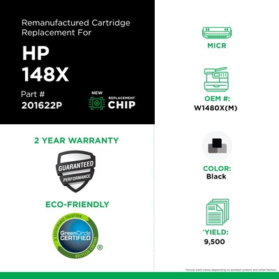 Clover Imaging Group Remanufactured Black High Yield MICR Toner Cartridge Replacement for HP 148X