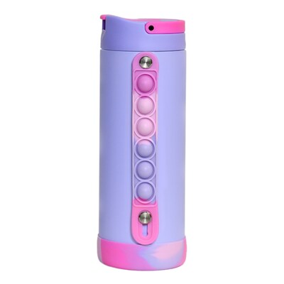 Elemental Iconic Pop Stainless Steel Triple Wall Insulated Water Bottle, 14 oz., Lilac Tie Dye (EMLEB14LCTD33P)