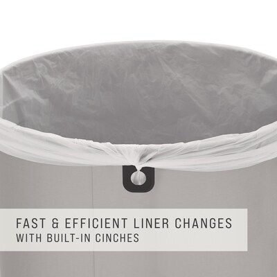 Rubbermaid Refine Stainless Steel Indoor Trash Can with Open Lid, 16 Gallon, Silver (2147550)