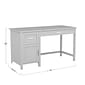 Martha Stewart Hutton 54"W Engineered Wood Rectangular Shaker Style Home Office Desk, Gray/Brushed Nickel (ZGZP09GY)