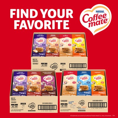 COFFEE MATE Associated 3 Variety French Vanilla Original and Hazelnut 3(50x.375floz)