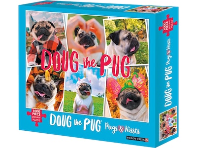 Willow Creek Doug the Pug: Pugs & Kisses 1000-Piece Jigsaw Puzzle (49168)