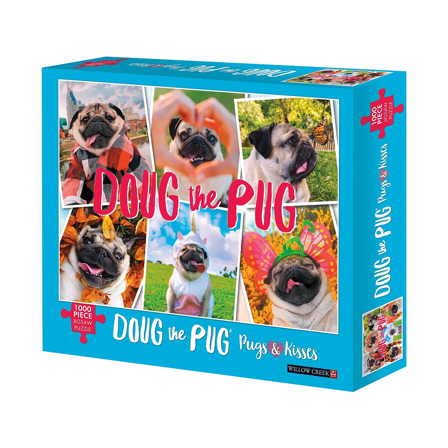 Willow Creek Doug the Pug: Pugs & Kisses 1000-Piece Jigsaw Puzzle (49168)