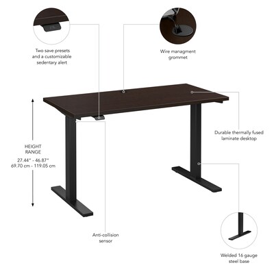Bush Business Furniture Move 60 Series 48"W Electric Height Adjustable Standing Desk, Mocha Cherry (M6S4824MRBK)