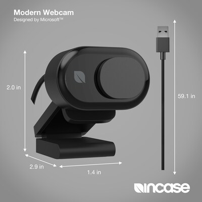 Incase Designed by Microsoft Modern HD 1080p Webcam, 12 Megapixels, Black (8L3-00001)