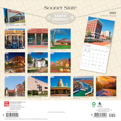 2027 BrownTrout Oklahoma Places 12 x 12 Monthly Wall Calendar (9798330714513)