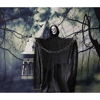 Haunted Hill Farm 63" Thanatos the Talking Skeleton Reaper (HHSKEL-2FLS)