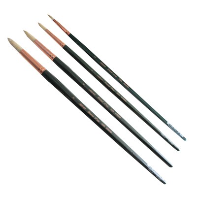 Silver Brush Natural Hog Bristle, Round Brush, 4/Pack (SLVGP1067)