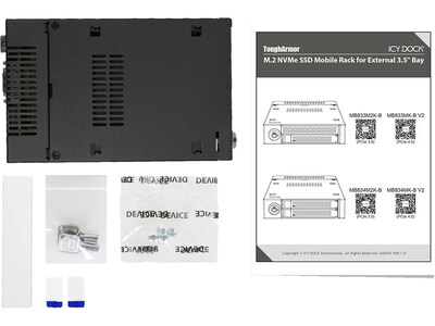 Icy Dock ToughArmor M.2 PCIe 4.0 NVMe SSD Enclosure for External 3.5" Drive Bay, Black (MB833MK-B V2)