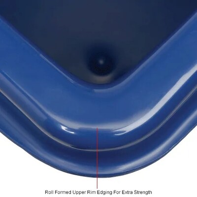Global Industrial Plastic Bulk Box Truck, 16 Bushel, Steel Chassis Base Blue (800315)