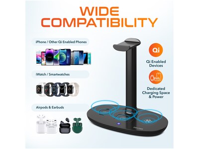 Delton 20X Wireless Noise Canceling Bluetooth Mono Headset with HS1 Stand (DHSWC120XD)
