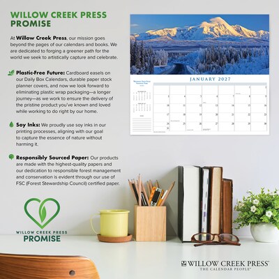 2027 Willow Creek National Parks 15" x 6.5" Monthly Wall Calendar, Assorted Colors (64528)