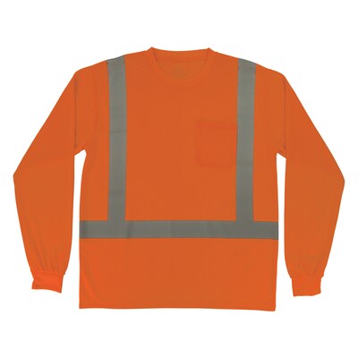 Ergodyne GloWear 8284 High Visibility Long Sleeve T-Shirt, ANSI Type R Class 2, Orange, 2XL (21916)
