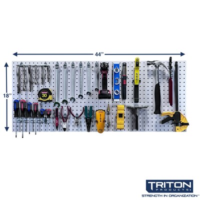 Triton Products White Polypropylene Pegboards with 1/4 In. Hole Size, Set of 2 (019)