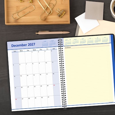 2027 AT-A-GLANCE QuickNotes 8.25" x 11" Weekly & Monthly Appointment Book, Faux Leather Cover, Black (76-950-05-27)