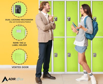 AdirOffice 72 2-Tier Green Storage Locker (629-202-GRN)