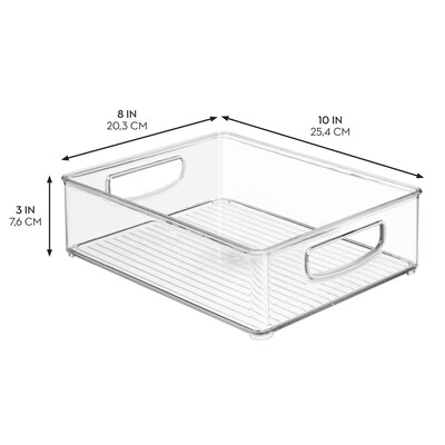 iDESIGN Small Stackable Plastic Storage Bin, Clear (63698)