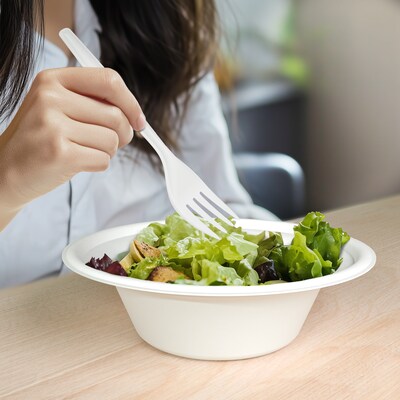 Perk™ Eco Compostable Paper Bowls, 12 Oz., White, 125/Pack (PK61285)