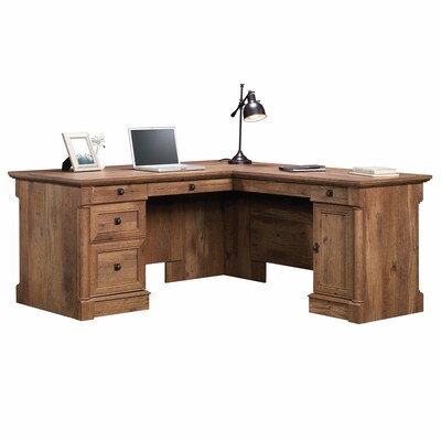 Sauder Palladia 69W L-Shaped Desk, Vintage Oak (420606)