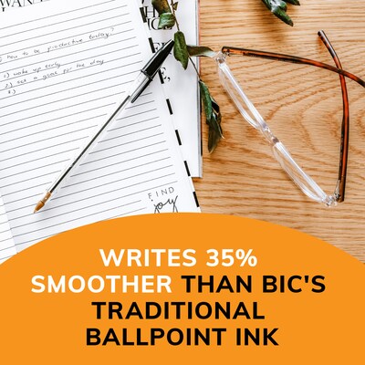 BIC Cristal Xtra Smooth Ballpoint Pens, Medium Point, 0.1mm, Black Ink, Dozen (MS11BK)