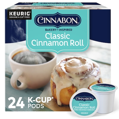 Cinnabon Classic Cinnamon Roll Coffee Keurig® K-Cup® Pods, Light Roast, 24/Box (6305)