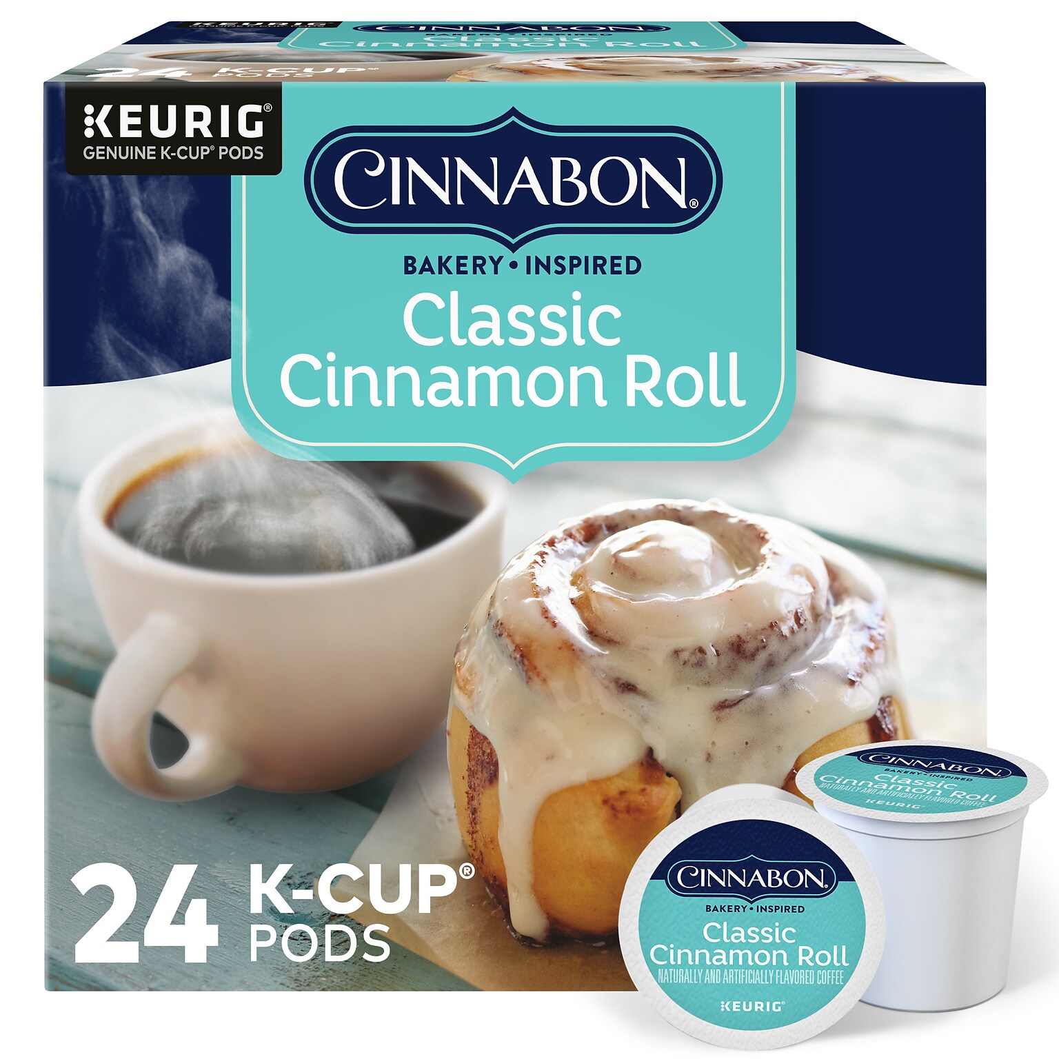 Cinnabon Classic Cinnamon Roll Coffee Keurig® K-Cup® Pods, Light Roast, 24/Box (5000330074)