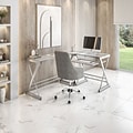 Techni Mobili 62 L-Shaped Desk, Clear (RTA-3802-GLS)