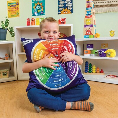 Open the Joy Social Emotional Learning Bundle Weighted Pillow with Emotion Wheel, Multicolored (LR4673)