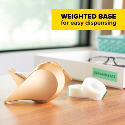 Scotch Bird Desktop Dispenser w/Tape, 5.43" x 4", Gold (C48-BIRD-G)