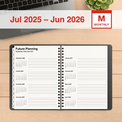 2025-2026 Staples 8 x 11 Academic Monthly Planner, Black (ST23571-25)