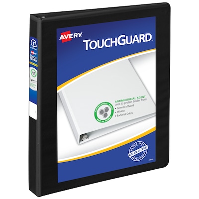 Avery TouchGuard Protection Heavy Duty 1 3-Ring View Binders, Slant Ring, White (17141)