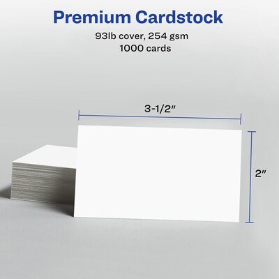 Avery Clean Edge Business Cards, 2" x 3 1/2", Matte White, 1000 Per Pack (8870)