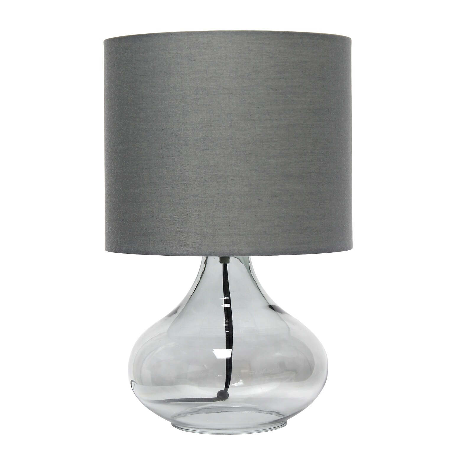 Creekwood Home Modern Glass 13.75 LED Table Lamp, Smoke/Gray (CWT-1014-SG)