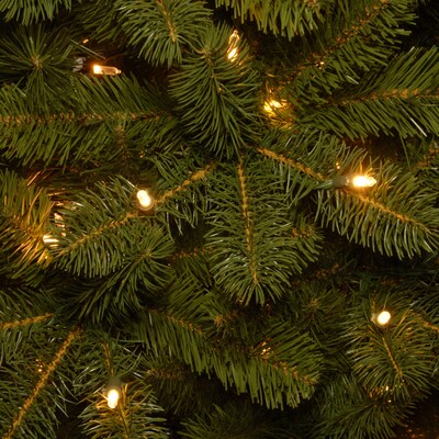 National Tree Company 12' Pre-Lit Downswept Douglas Fir Pencil Slim Artificial Christmas Tree with Color LED Lights