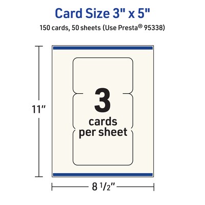 Avery Integrated Cards, 3" x 5", Matte Ivory, 150/Box (95338)