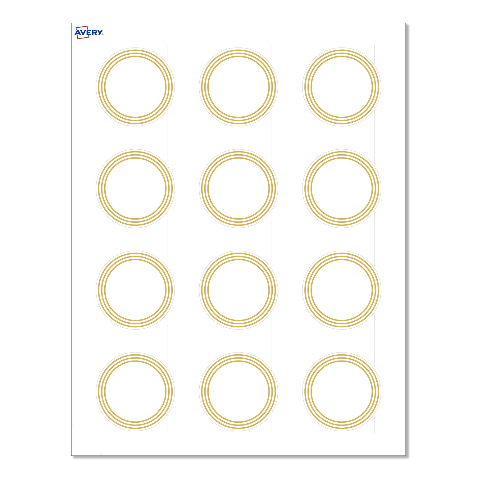 Avery Laser/Inkjet Circle Multipurpose Labels, 2 Dia., White, 120/Pack (S00D18)